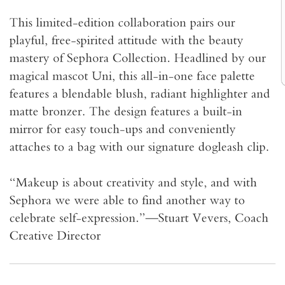 COACH SEPHORA UNI FACE PALETTE - Picture 10 of 10